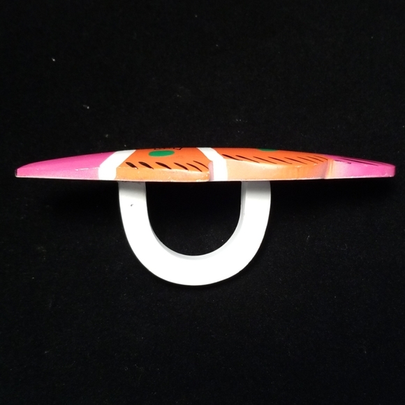 Vintage 1970s Hand Painted Tropical Fish Scarf Clip - Picture 8 of 12